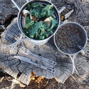 SilverAnt Ultralight 3-Piece Titanium Camping Cookware Set 超輕 3 件套鈦野營炊具套裝(750ml中鈦鍋、1000ml大鈦鍋、煎Pan) - 遠野倉庫 Yuenye Warehouse
