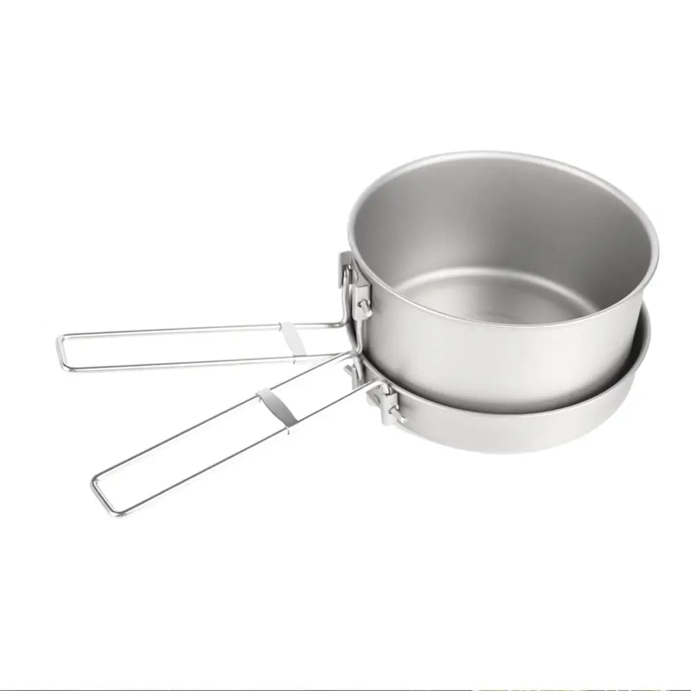SilverAnt Titanium Camping Cookware Set 2件裝野營炊具套裝(1600ml鈦鍋、煎Pan) - 遠野倉庫 Yuenye Warehouse