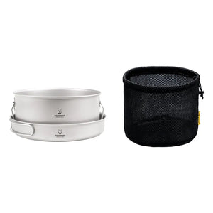 SilverAnt Large 2-Piece Titanium Pot & Pan Camping Cookware Set 大型 2 件套野營炊具套裝(2100ml鈦鍋、煎pan) - 遠野倉庫 Yuenye Warehouse