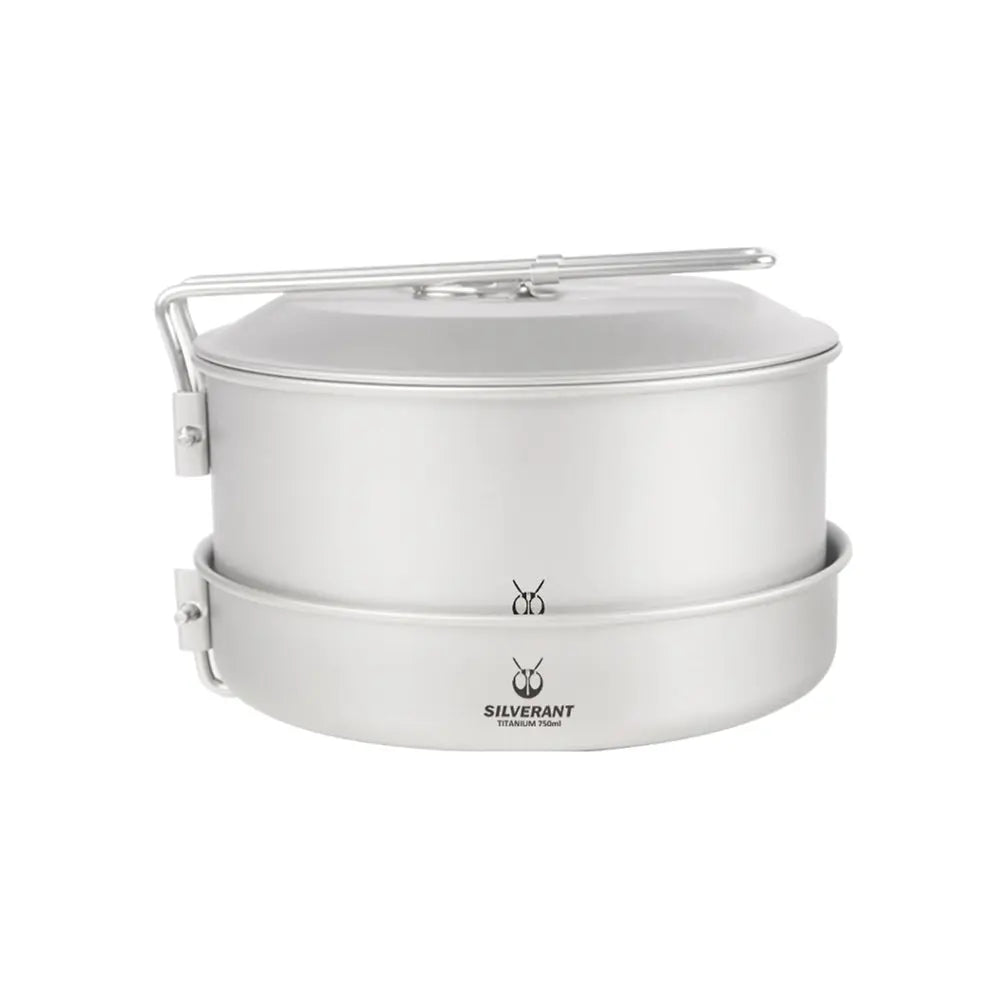 SilverAnt Titanium Camping Cookware Set 2件裝野營炊具套裝(1600ml鈦鍋、煎Pan) - 遠野倉庫 Yuenye Warehouse