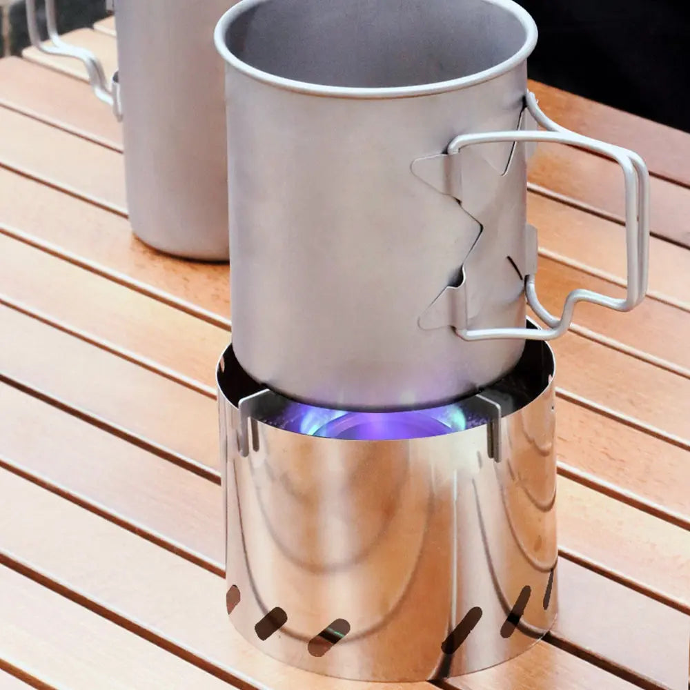 SilverAnt Titanium Multi-fuel Stove with Wind Shield and Cross Stand 鈦酒精爐頭連爐架擋風板套裝 - 遠野倉庫 Yuenye Warehouse