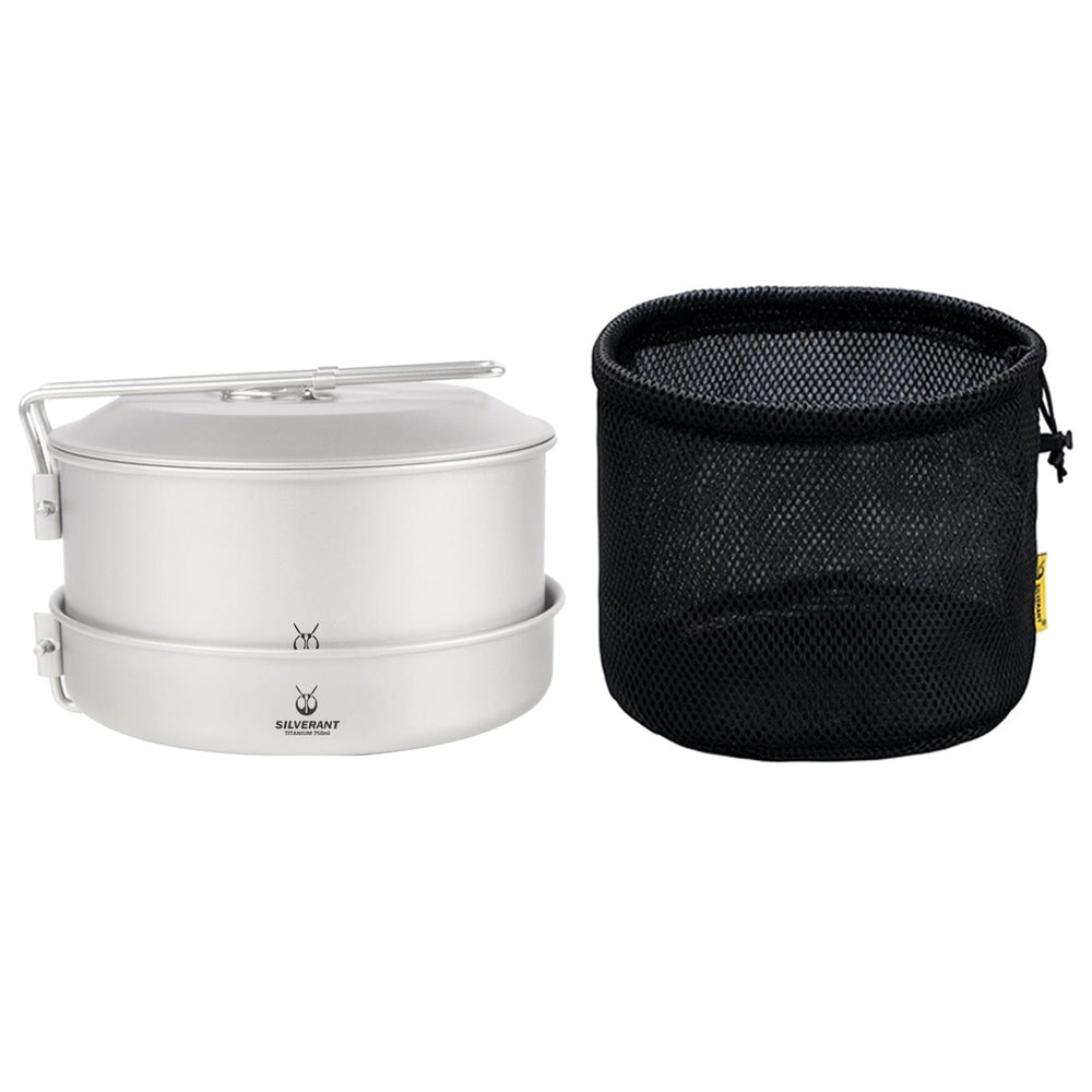 SilverAnt Titanium Camping Cookware Set 2件裝野營炊具套裝(1600ml鈦鍋、煎Pan)