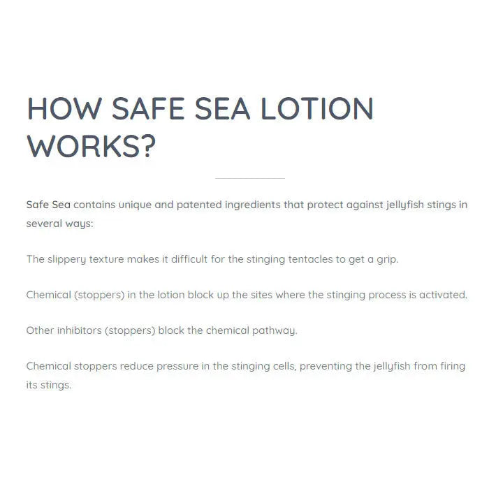 Safe Sea Anti-jellyfish Sting Protective Lotion | SPF50+ | Jellyfish & Sea Lice Prevention Sunscreen 防水母螫傷SPF50+防曬乳(海洋友善配方) - 遠野倉庫 Yuenye Warehouse