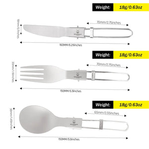 SilverAnt Titanium Cutlery Set 鈦金屬餐具三件套（刀、叉和勺） - 遠野倉庫 Yuenye Warehouse