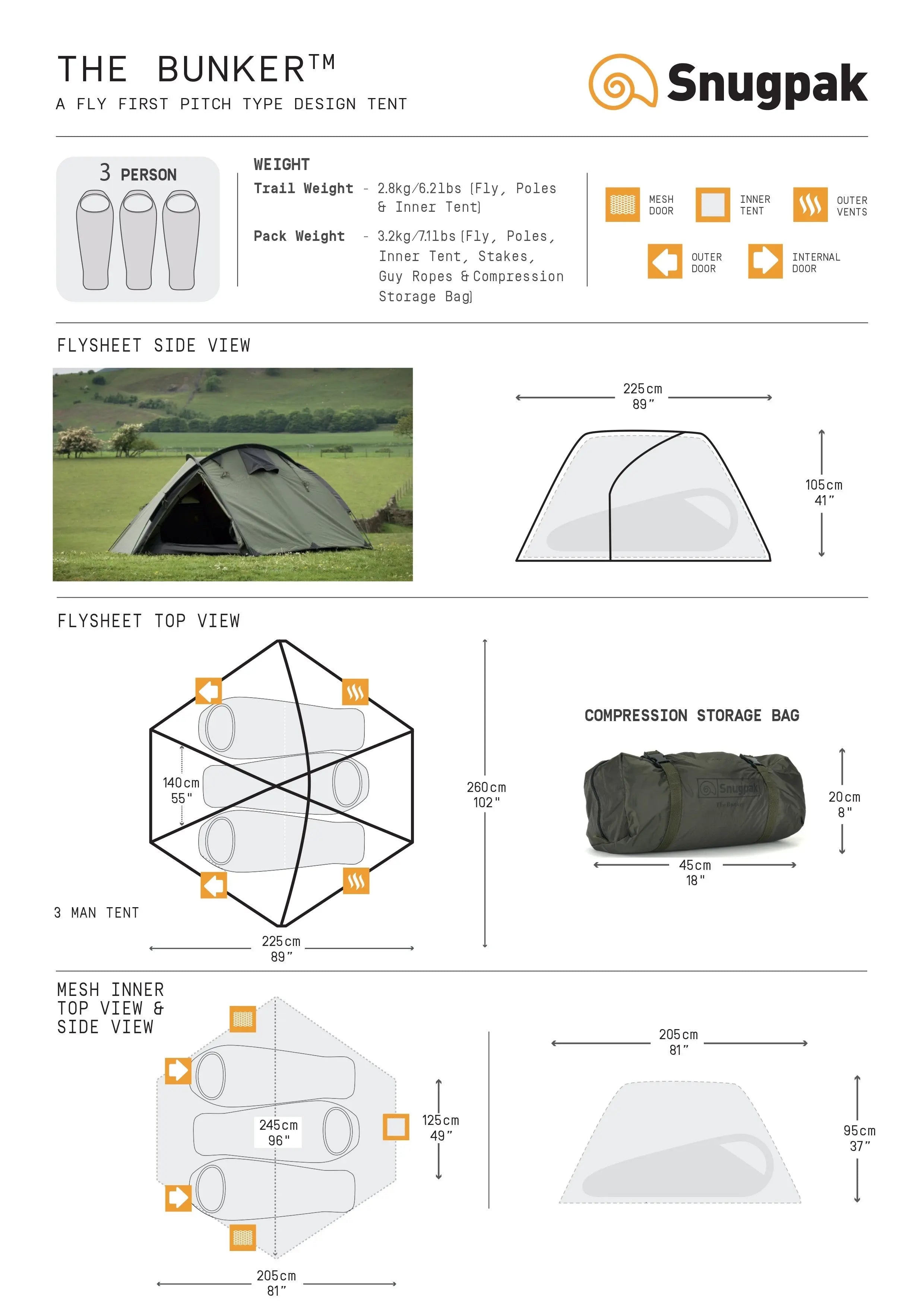 Snugpak Bunker 3 Tent 三人輕量軍事風帳篷 - 遠野倉庫 Yuenye Warehouse