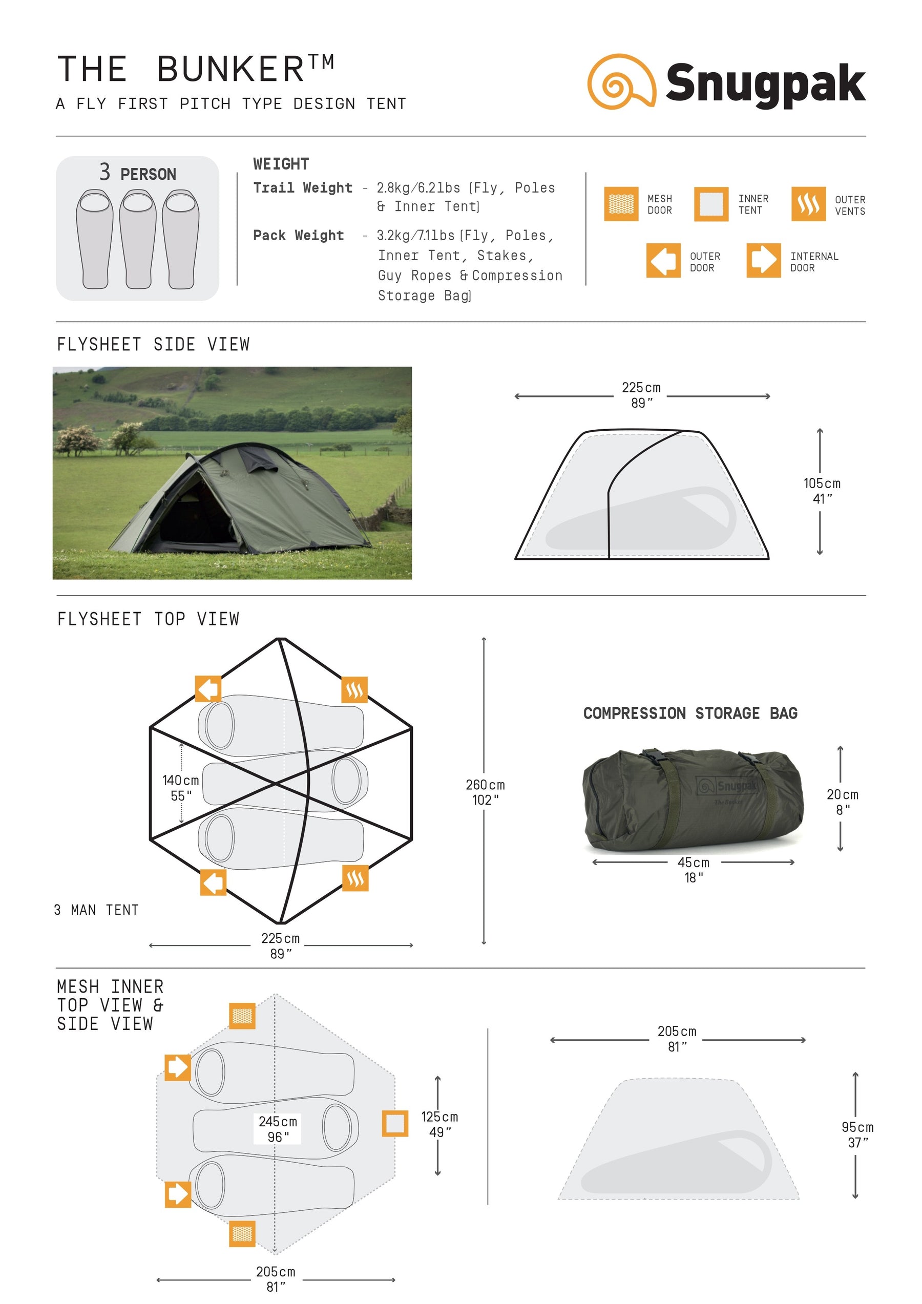 Snugpak Bunker 3 Tent 三人輕量軍事風帳篷