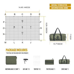 OneTigris FJORD T/C Camping Tarp 1-2人天幕帳蓬 - 遠野倉庫 Yuenye Warehouse
