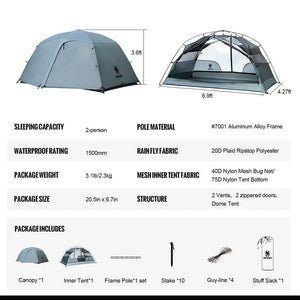 Onetigris Cosmitto Backpacking Tent 雙人自立營 深灰色 - 遠野倉庫 Yuenye Warehouse