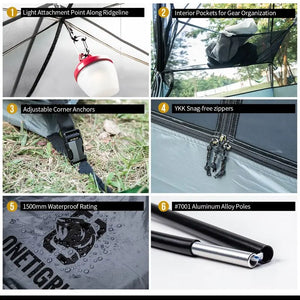 Onetigris Cosmitto Backpacking Tent 雙人自立營 深灰色 - 遠野倉庫 Yuenye Warehouse