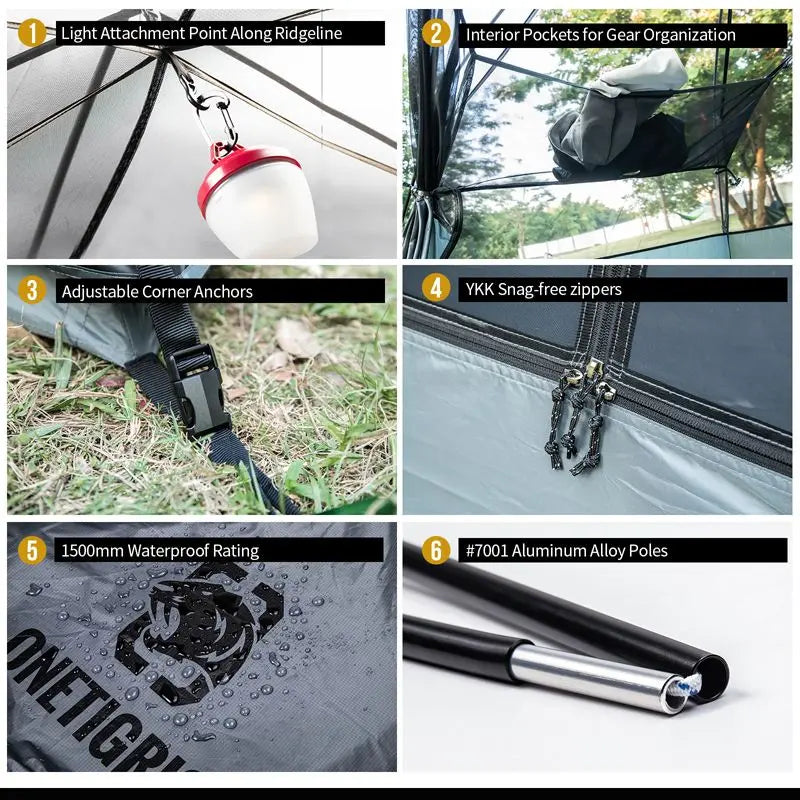 Onetigris Cosmitto Backpacking Tent 雙人自立營 深灰色 - 遠野倉庫 Yuenye Warehouse