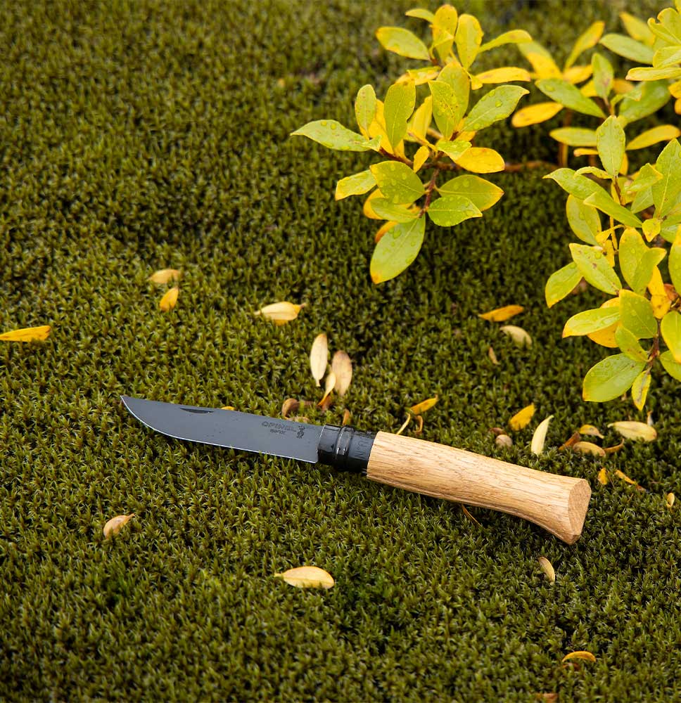 Opinel 傳統高級 不銹鋼尖頭摺刀 - N08 橡木 (全黑刃特別版) - 遠野倉庫 Yuenye Warehouse