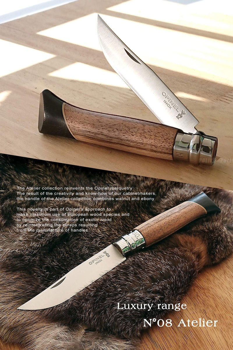 Opinel 傳統高級 不銹鋼尖頭摺刀 - N08 Atelier 混合木