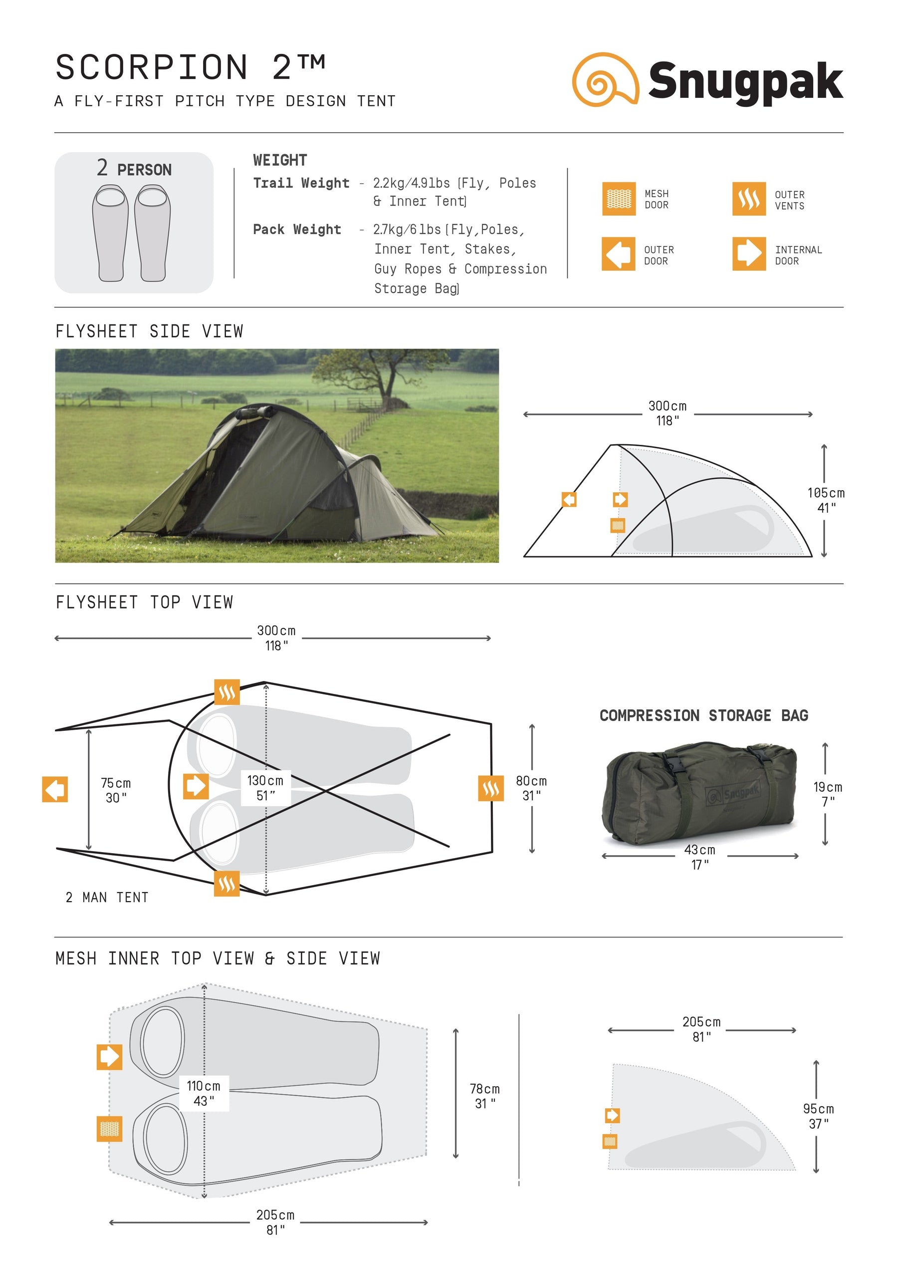 Snugpak Scorpion 2 Tent 二人輕量軍事風帳篷
