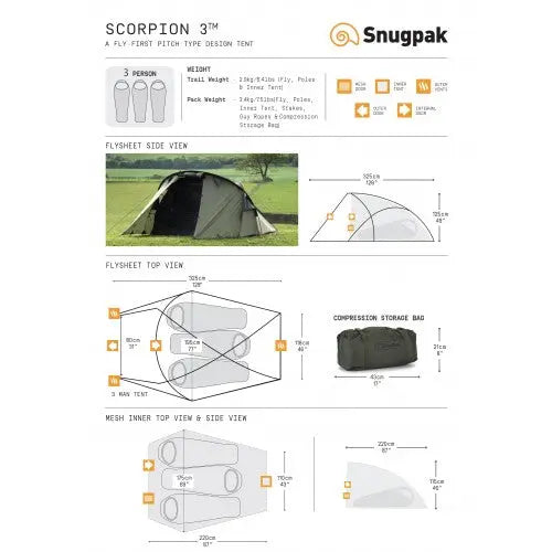 Snugpak Scorpion 3 Tent 三人輕量軍事風帳篷 - 遠野倉庫 Yuenye Warehouse