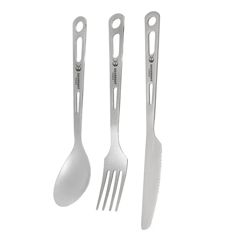 SilverAnt Titanium Cutlery Set 鈦金屬餐具三件套（刀、叉和勺） - 遠野倉庫 Yuenye Warehouse