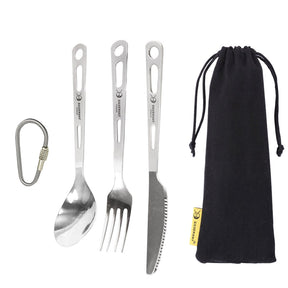 SilverAnt Titanium Cutlery Set 鈦金屬餐具三件套（刀、叉和勺）