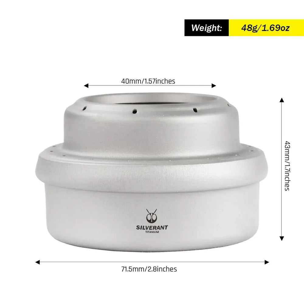 SilverAnt Titanium Multi-fuel Stove with Wind Shield and Cross Stand 鈦酒精爐頭連爐架擋風板套裝 - 遠野倉庫 Yuenye Warehouse
